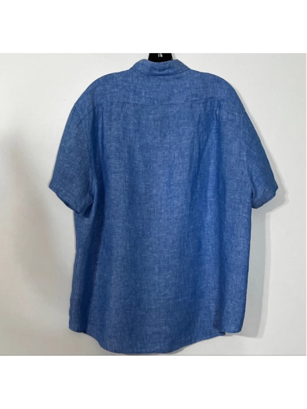 J.Crew 100% Linen Button Front Shirt Men’s XL Blue Short Sleeve Summer Casual